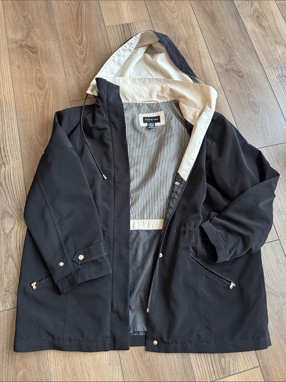 *Vintage Black Trench Rain Coat